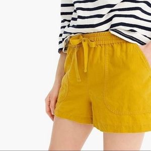 J. Crew Seaside Yellow Shorts in Linen Blend